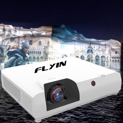 Flyin E7 4K Lazer Kısa Atış Projekörü 3840x2160 3LCD 7500 ANSI Dışarıda İşletme Eğitimi için Dijital Zoom US Plug