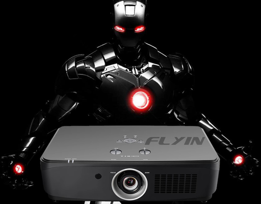 Açık Hava Eğitim FLYIN 7100Lumens 3LCD 4K Lazer Projekörü Yüksek Çözünürlüklü Parlaklık ve Dahili Hoparlör