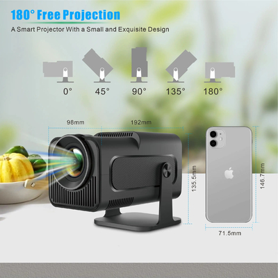 FLYIN HY320MINI 4K Ultra HD 3D Ev Tiyatrosu ve Sinema Kullanımı için Taşınabilir Kısa Atış Projeler ve Sunum Ekipmanı