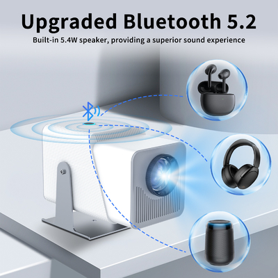 FY360 4K HD Akıllı LCD Projector Yüksek Parlaklıklı Ev Tiyatrosu Lazer Android 11.0 BT5.2 Dahili Stereo Ses ve ABD Plug