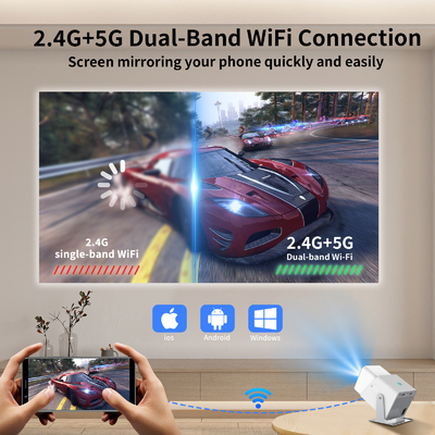 FY360 4K HD Akıllı LCD Projector Yüksek Parlaklıklı Ev Tiyatrosu Lazer Android 11.0 BT5.2 Dahili Stereo Ses ve ABD Plug