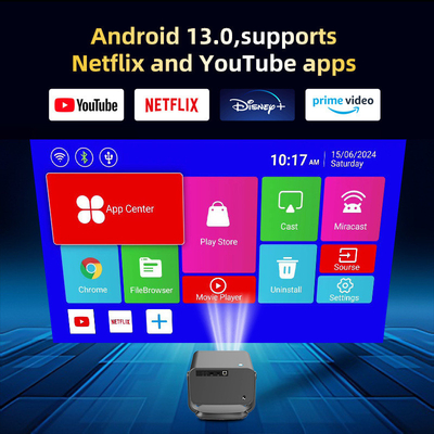 FLYIN P20 Pro 4K 350Lms 1080P Full HD Projector Otomatik Odaklama Objektif LCD Lamba Android 13 Airplay Portatif Ev Tiyatrosu Kullanımı
