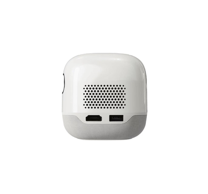 FLYIN M2 mini kare taşınabilir DLP projektörü, yerleşik pil ile 4K açık hava kamp projektörü