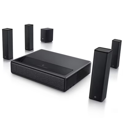Flyin M1 5000 Lumen DLP Lazer projektörü 3D 4K Android Ultra Kısa Atış Ev Tiyatrosu Projekörü 300 Inch Ekran Taşınabilir Lazer TV Projekörü 1080p US