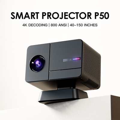Flyin P50 Ev Tiyatrosu 1080P 4K Projector Allwinner H713 Projector 800 ANSI Lumens Ev TV Projector
