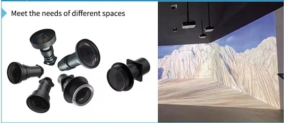 Flyin 5500 lumen DLP Lazer Projekörü WUXGA Yüksek çözünürlüklü 4K Aktif 3D Sunum 0.8 Tam Görüntüleme için DMD Çip Esnek bir projeksiyon deneyimi için Manual Odak Lens Değişimi