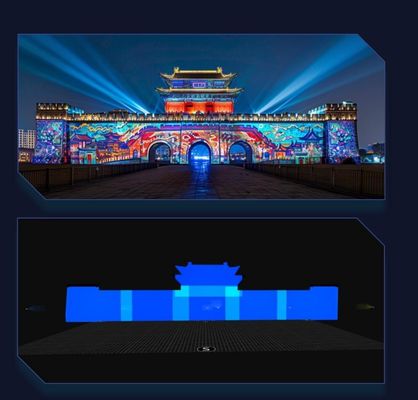 Flyin A1 4K Dağıtılmış Converged Server Edge Fusion Dome 3D Haritalama Immersive Room Büyük Alan Projeksiyon Sistemi