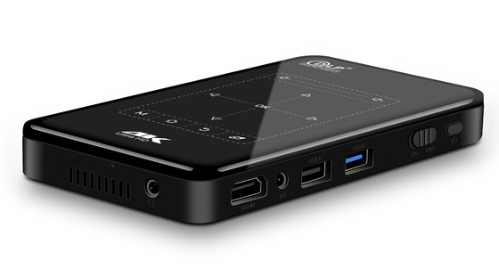 Siyah 4K Mini Taşınabilir Projektör Toz Geçirmez Su Geçirmez Android Haritalama DLP Projektör