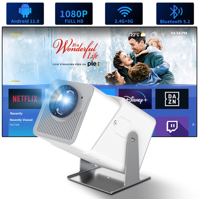 FY360 4K HD Akıllı LCD Projector Yüksek Parlaklıklı Ev Tiyatrosu Lazer Android 11.0 BT5.2 Dahili Stereo Ses ve ABD Plug