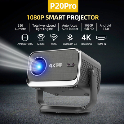FLYIN P20 Pro 4K 350Lms 1080P Full HD Projector Otomatik Odaklama Objektif LCD Lamba Android 13 Airplay Portatif Ev Tiyatrosu Kullanımı