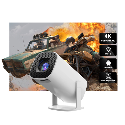 FLYIN P30 4K Ultra HD 3D Ev Tiyatrosu ve Sinema Kullanımı için Taşınabilir LED Kısa Atış Projekörü